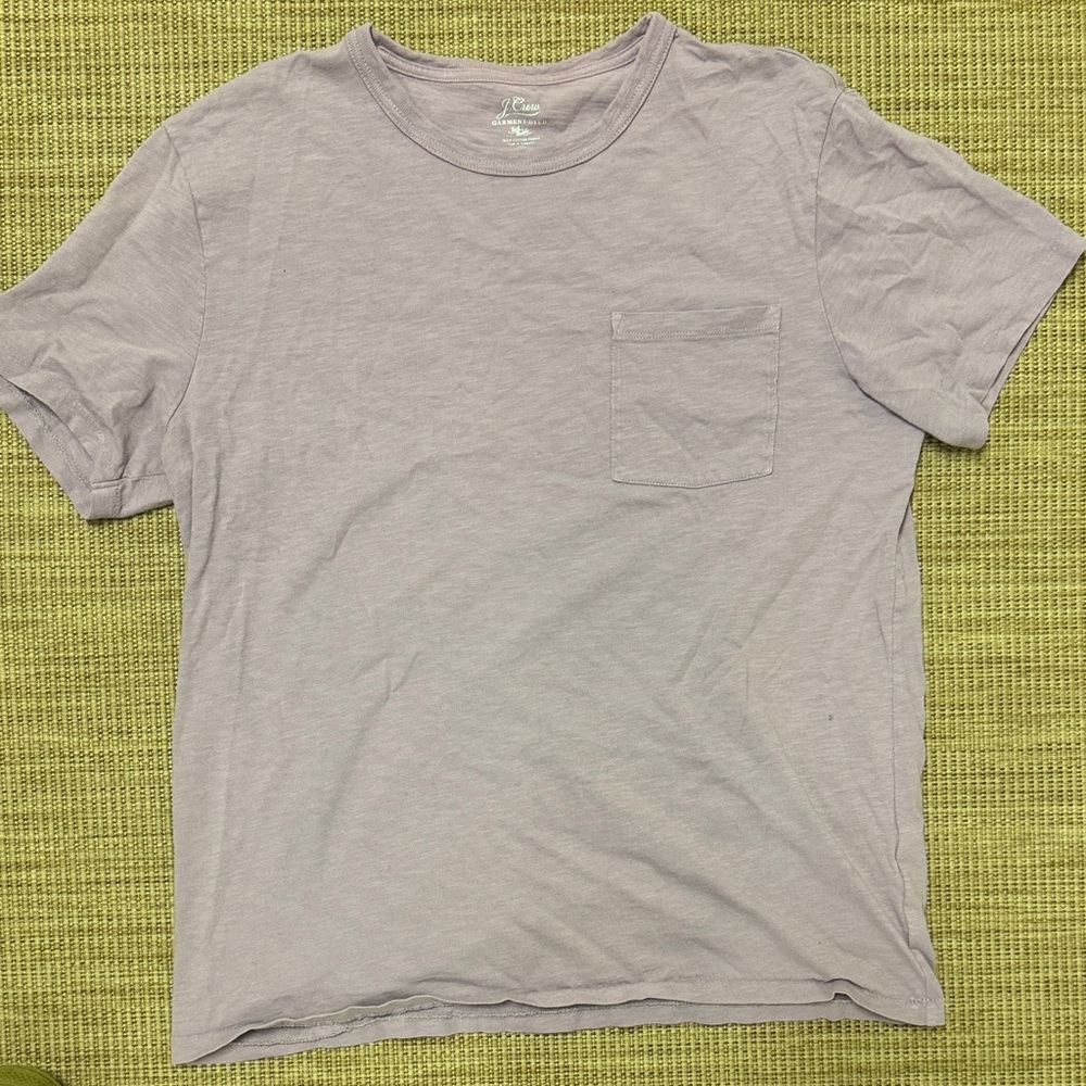 J. Crew Men’s Pocket Crewneck T-Shirt in Light Lavender Gray